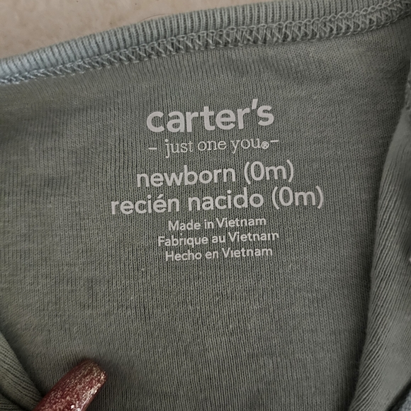 Carter's Dino-Themed Baby Bodysuits in Teal and White - Picture 9 of 10